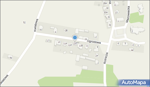 Pomiechowo, Ogrodowa, 11C, mapa Pomiechowo