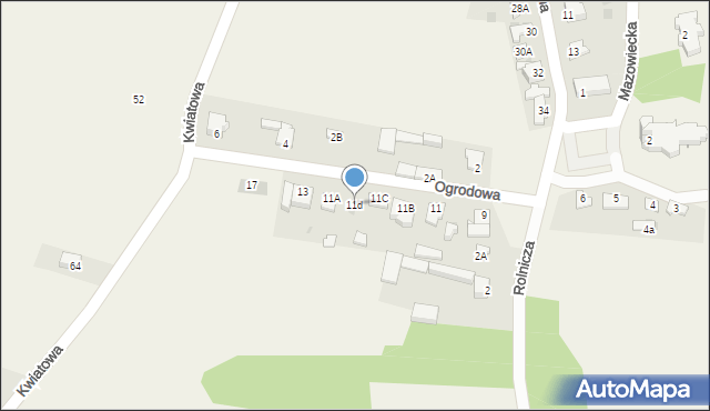 Pomiechowo, Ogrodowa, 11d, mapa Pomiechowo