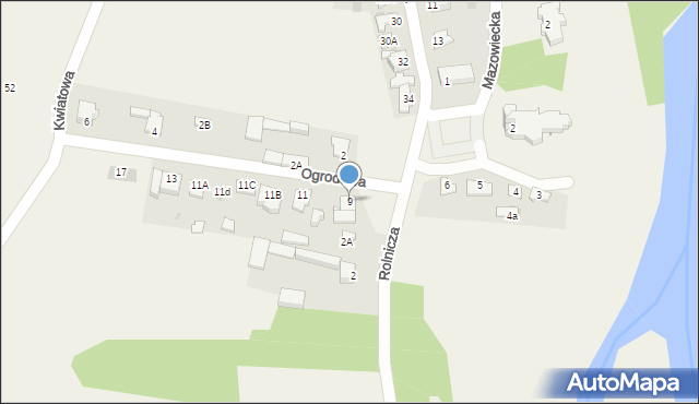 Pomiechowo, Ogrodowa, 9, mapa Pomiechowo