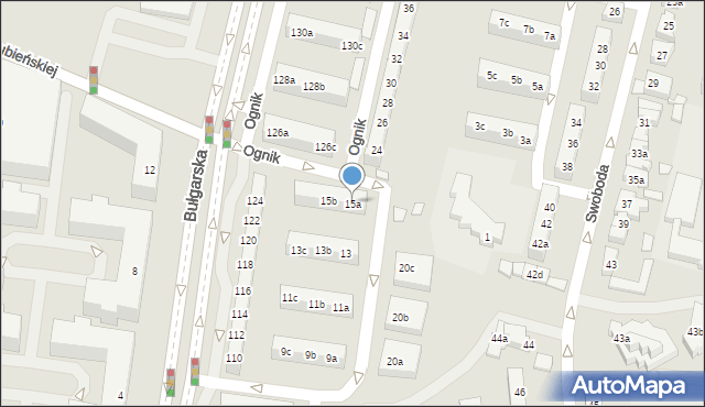 Poznań, Ognik, 15a, mapa Poznania