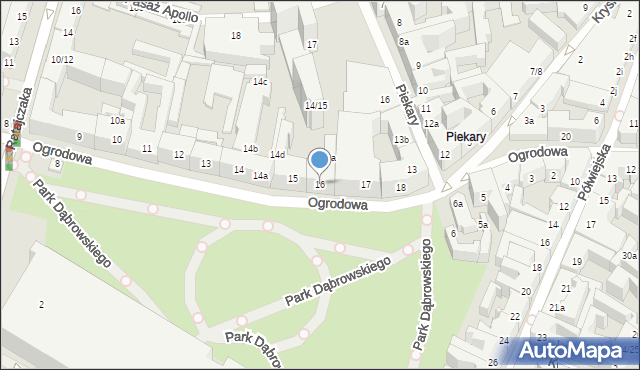 Poznań, Ogrodowa, 16, mapa Poznania