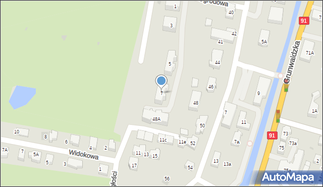 Pruszcz Gdański, Ogrodowa, 7, mapa Pruszcz Gdański