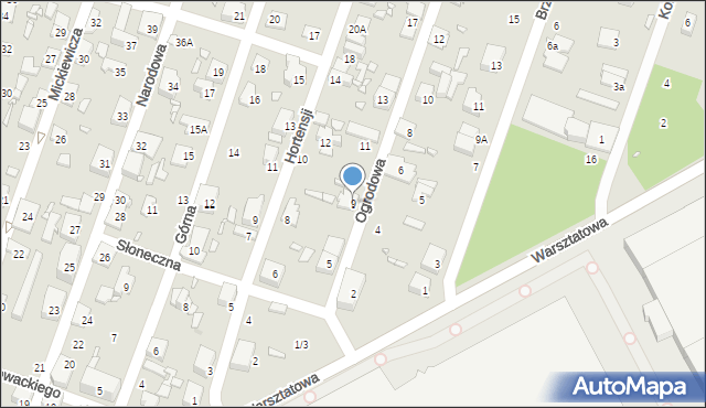 Pruszków, Ogrodowa, 9, mapa Pruszków