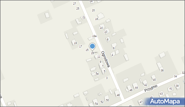 Przyjmo, Ogrodowa, 13, mapa Przyjmo