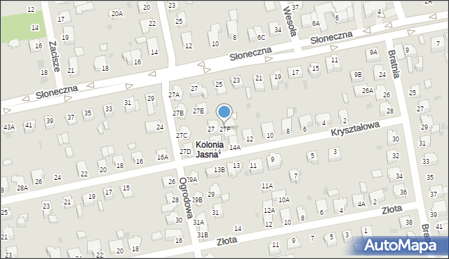 Pszczyna, Ogrodowa, 27F, mapa Pszczyny