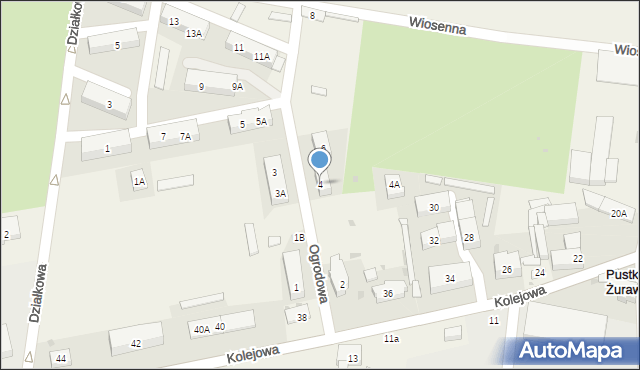 Pustków Żurawski, Ogrodowa, 4, mapa Pustków Żurawski
