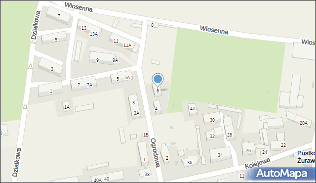 Pustków Żurawski, Ogrodowa, 6, mapa Pustków Żurawski