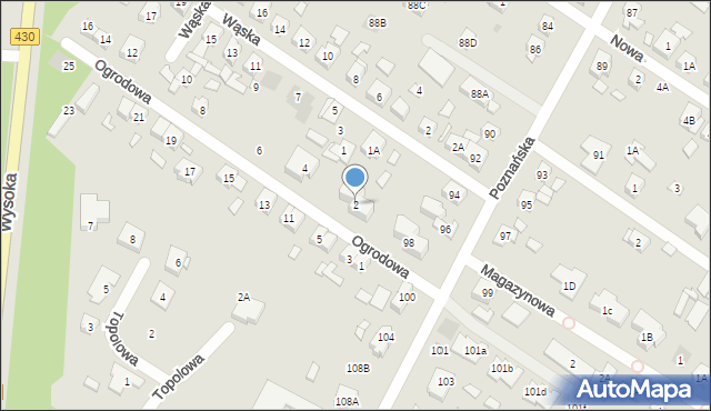 Puszczykowo, Ogrodowa, 2, mapa Puszczykowo