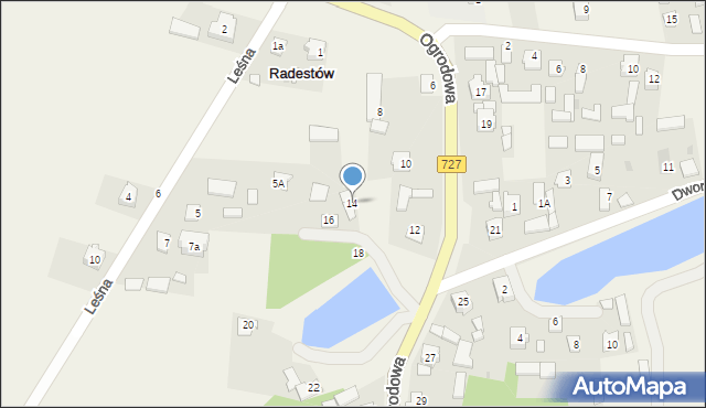 Radestów, Ogrodowa, 14, mapa Radestów