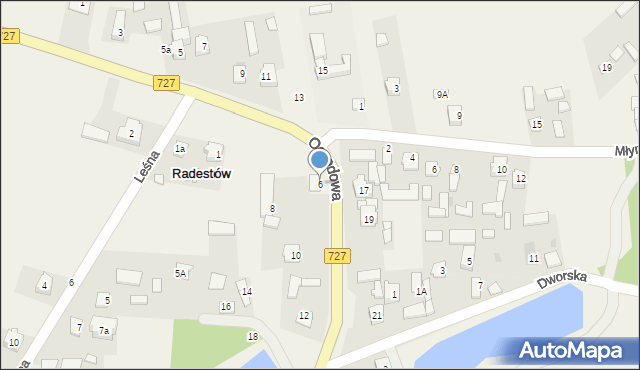 Radestów, Ogrodowa, 6, mapa Radestów