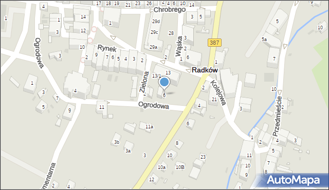 Radków, Ogrodowa, 6, mapa Radków