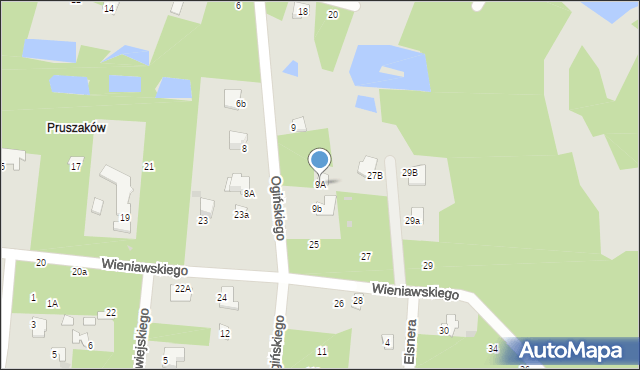 Radom, Ogińskiego Michała Kleofasa, 9A, mapa Radomia