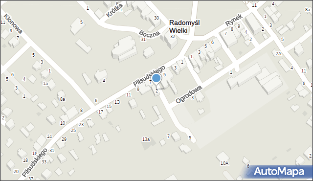 Radomyśl Wielki, Ogrodowa, 2, mapa Radomyśl Wielki