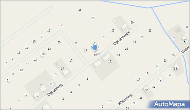 Radzewice, Ogrodowa, 10, mapa Radzewice