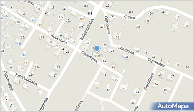 Radzionków, Ogrodowa, 1BB, mapa Radzionków