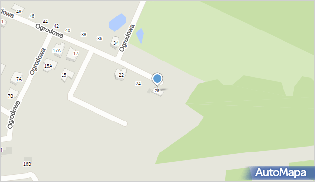 Radzionków, Ogrodowa, 26, mapa Radzionków