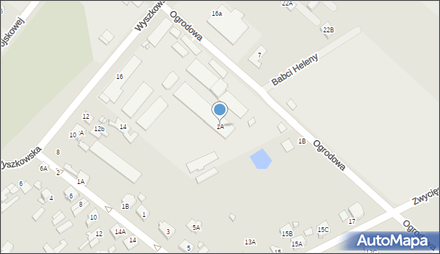 Radzymin, Ogrodowa, 1A, mapa Radzymin