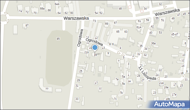 Radzyń Podlaski, Ogrodowa, 19, mapa Radzyń Podlaski