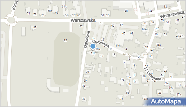 Radzyń Podlaski, Ogrodowa, 21b, mapa Radzyń Podlaski