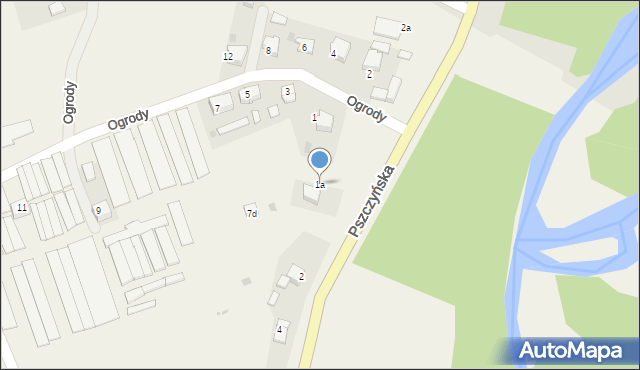 Rajsko, Ogrody, 1a, mapa Rajsko