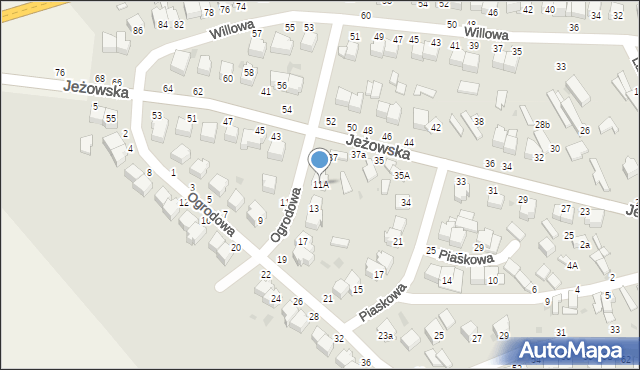 Rawa Mazowiecka, Ogrodowa, 11A, mapa Rawa Mazowiecka