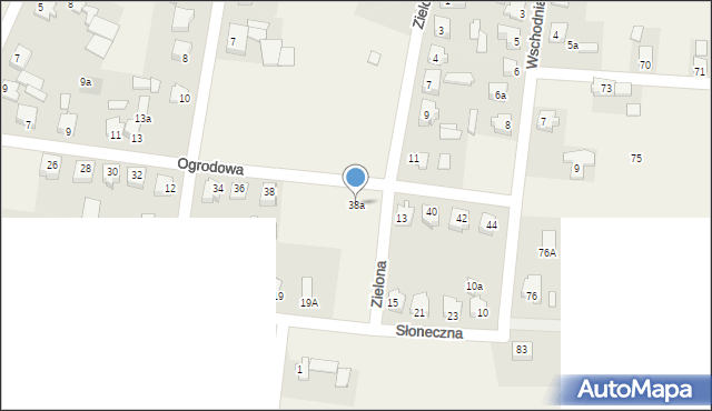 Rogów, Ogrodowa, 38a, mapa Rogów