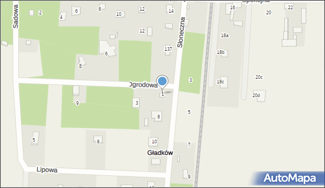 Ruda, Ogrodowa, 1, mapa Ruda