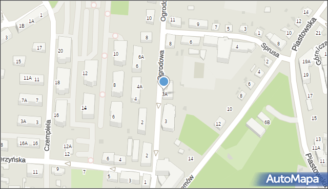 Ruda Śląska, Ogrodowa, 3A, mapa Rudy Śląskiej