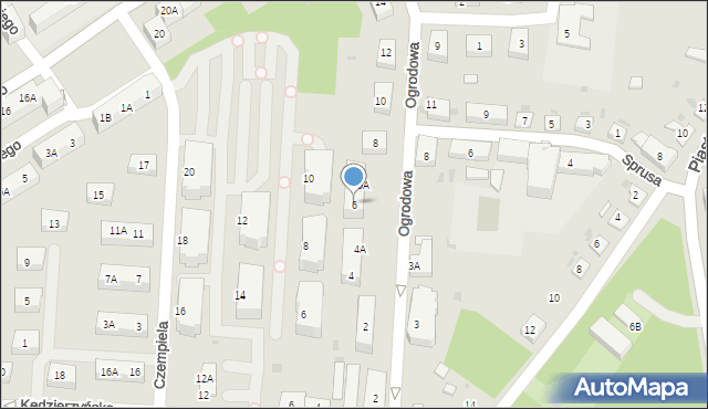 Ruda Śląska, Ogrodowa, 6, mapa Rudy Śląskiej