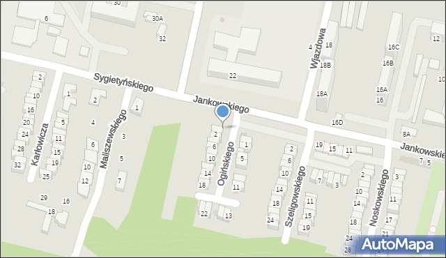 Ruda Śląska, Ogińskiego Michała Kleofasa, 2a, mapa Rudy Śląskiej