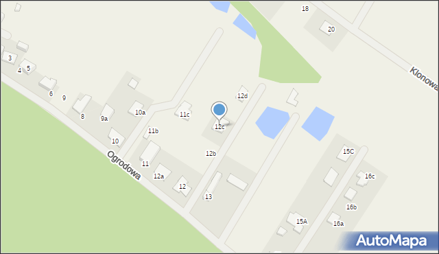 Rudno, Ogrodowa, 12c, mapa Rudno