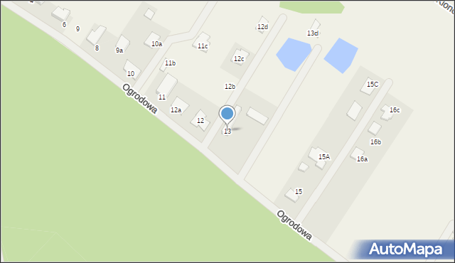 Rudno, Ogrodowa, 13, mapa Rudno