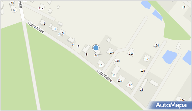 Rudno, Ogrodowa, 9a, mapa Rudno
