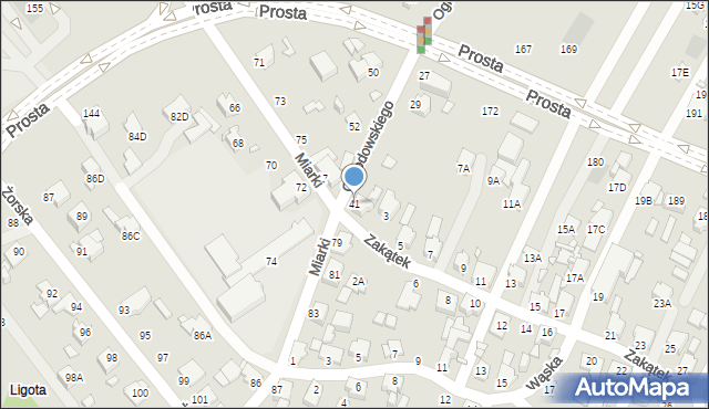 Rybnik, Ogrodowskiego Kazimierza, por., 41, mapa Rybnika