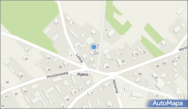 Rybno, Ogrodowa, 3, mapa Rybno