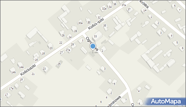 Rzekuń, Ogrodowa, 1a, mapa Rzekuń