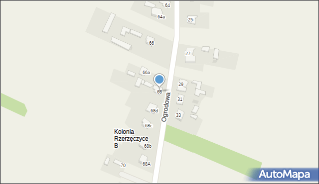 Rzerzęczyce, Ogrodowa, 68, mapa Rzerzęczyce