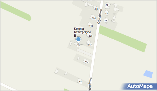 Rzerzęczyce, Ogrodowa, 70, mapa Rzerzęczyce