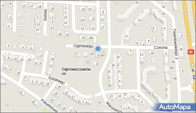 Rzeszów, Ogińskiego Michała Kleofasa, 2, mapa Rzeszów