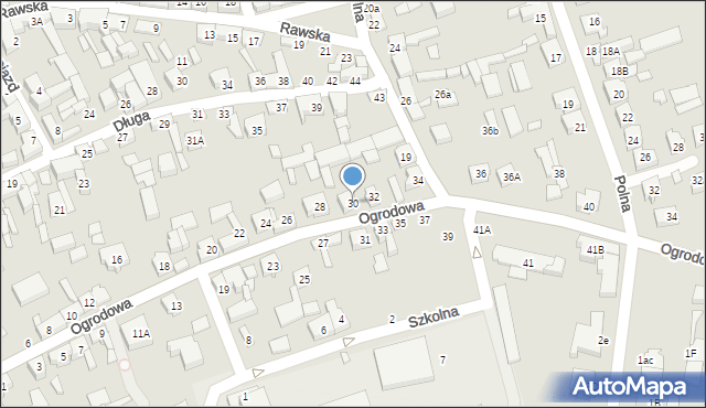 Rzgów, Ogrodowa, 30, mapa Rzgów