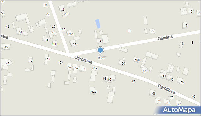Rzgów, Ogrodowa, 50A, mapa Rzgów
