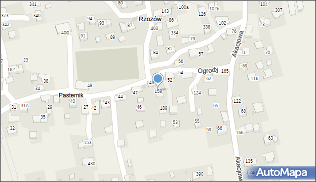 Rzozów, Ogrody, 64, mapa Rzozów