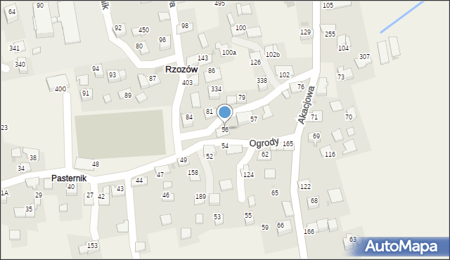 Rzozów, Ogrody, 70, mapa Rzozów