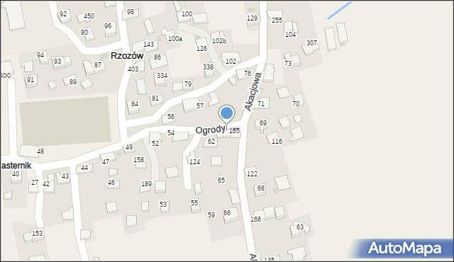 Rzozów, Ogrody, 84, mapa Rzozów