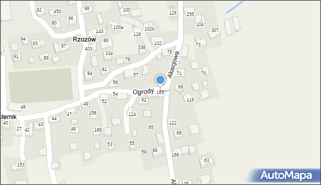 Rzozów, Ogrody, 86, mapa Rzozów