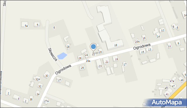 Serby, Ogrodowa, 22, mapa Serby