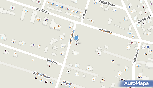 Serock, Ogrodowa, 1, mapa Serock