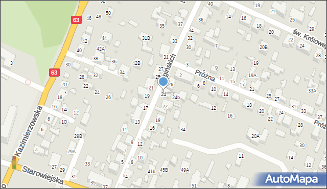 Siedlce, Ogińskich, 24, mapa Siedlce