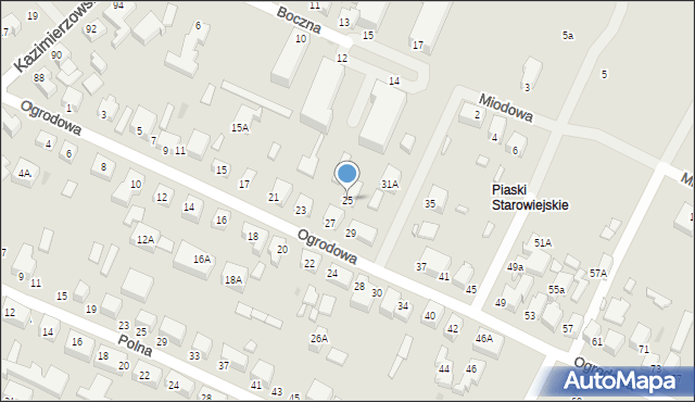 Siedlce, Ogrodowa, 25, mapa Siedlce