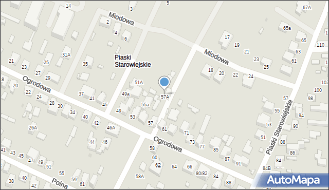 Siedlce, Ogrodowa, 57A, mapa Siedlce